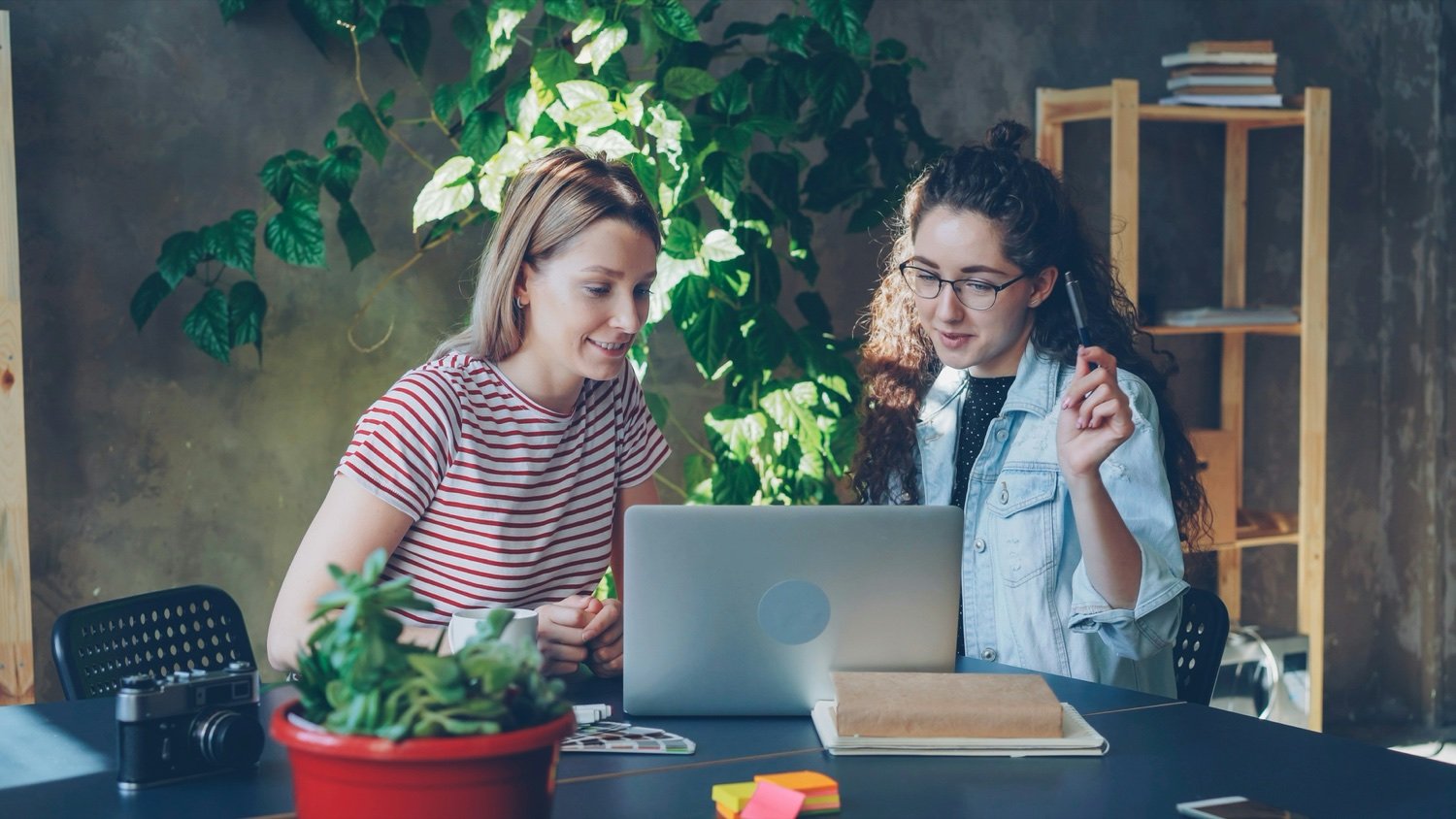 Zwei Mitarbeitende von SWISSVIVO arbeiten gemeinsam